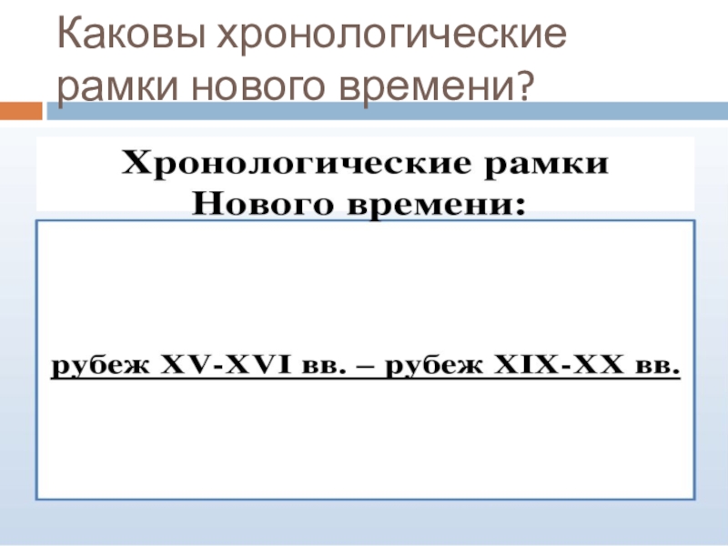 Назовите хронологические рамки события