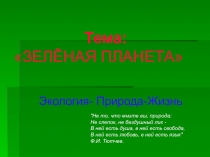 Зкологическая игра Зеленая планета