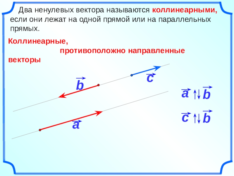 Вектор коллинеарный прямой