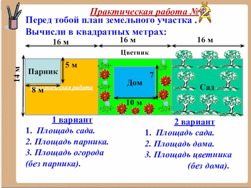 Начерти план каждого участка