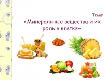 Презентация по биологии на тему Минеральные вещества
