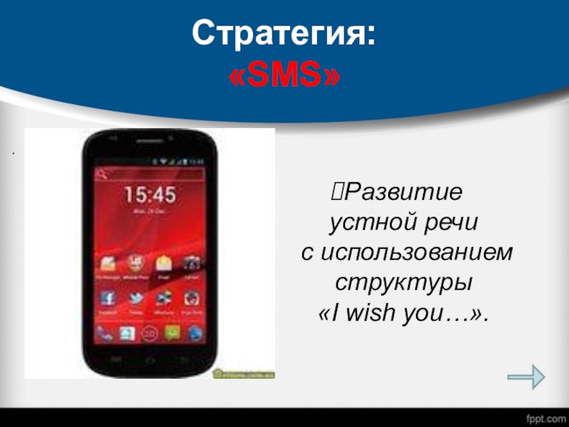 Стратегия: «SMS» . Развитие устной речи с использованием структуры «I wish you…».