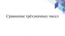 Презентация по математике на тему Сравнение трёхзначных чисел (2 класс)