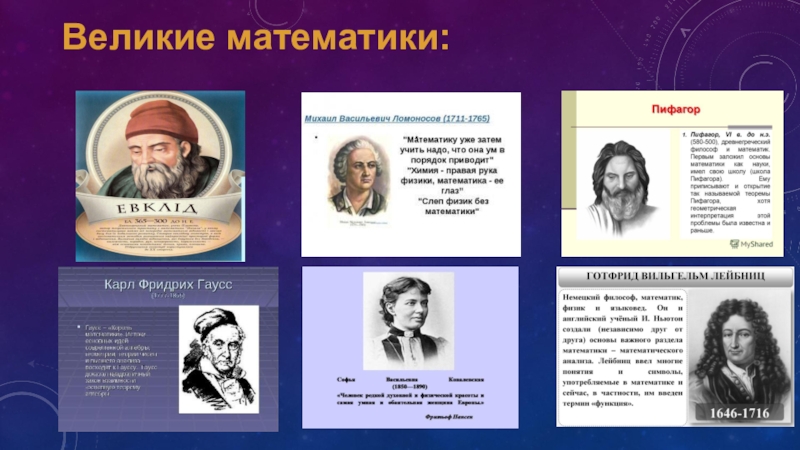 Проект великие математики