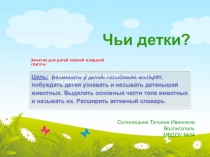 Занятие для детей первой младшей группы