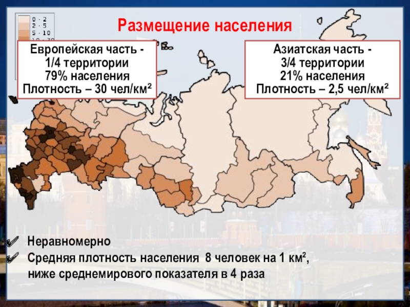 Размещение населения россии презентация 8 класс география