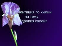 Презентация на урок химии на тему Гидролиз солей