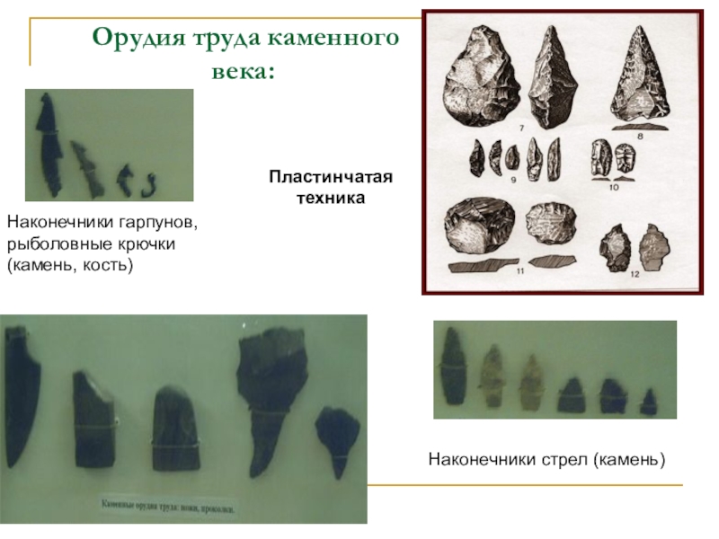 Орудия труда 16 века. Гарпун орудия каменного века. Орудие труда в Каменном веке острие. Пластинчатые каменные орудия. Рыболовные орудия каменного века.