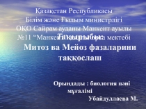 Презентация по биологии на тему Митоз ва мейоз фазаларини таққослаш