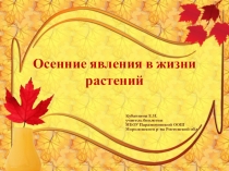 Презентация по биологии Экскурсия. Осенние явления в жизни растений