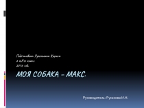 Проект ученицы 2 класса Моя собака - Макс