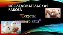 Презентация Секреты куриного яйца