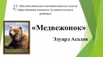 Презентация по литературному чтению Э.Асадов Медвежонок