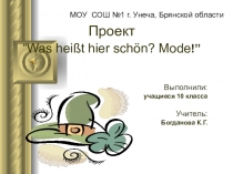 Проект учащихся к уроку немецкого языка по теме Was heiβt hier schön!