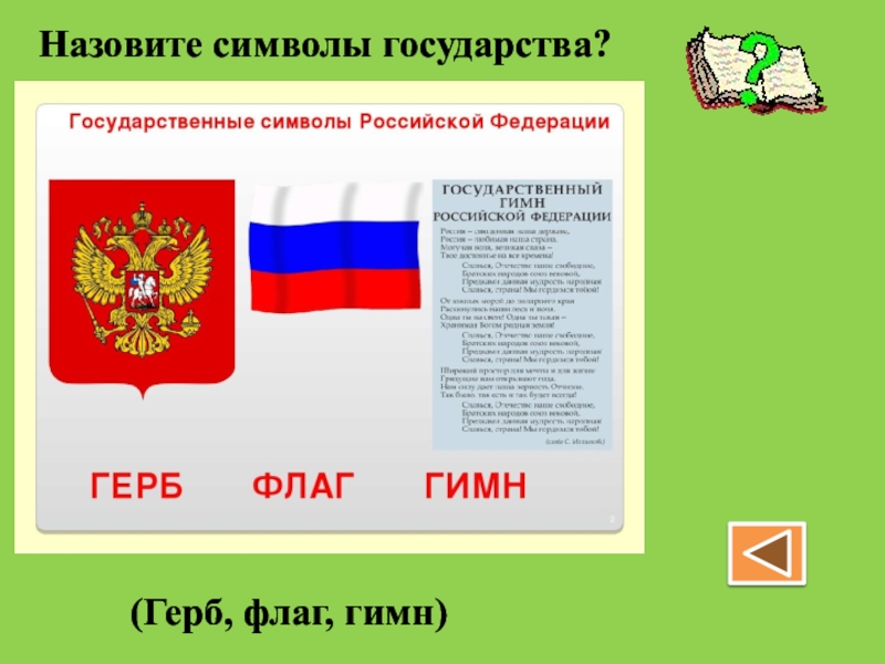 Презентация символы государства 4 класс 21 век