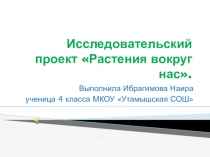 Презентация на конкурс исследовательских проектов Первоцвет 2016 год