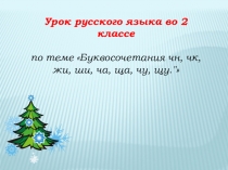 Буквосочетания жи - ши, ча - ща, чу - щу (2 класс)