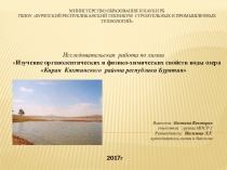 Исследовательская работа по химии Изучение органолептических и физико-химических свойств воды озера Киран Кяхтинского района республики Бурятия