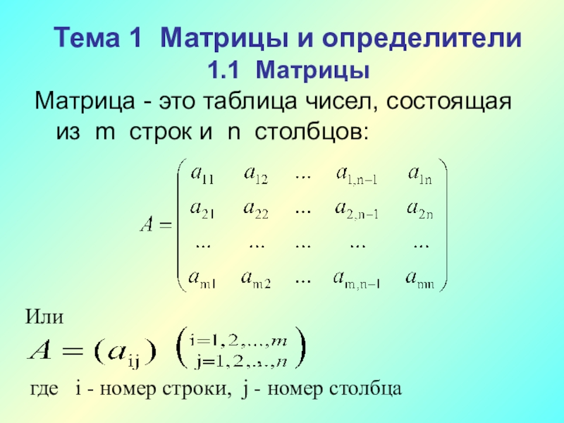 1 определители матриц