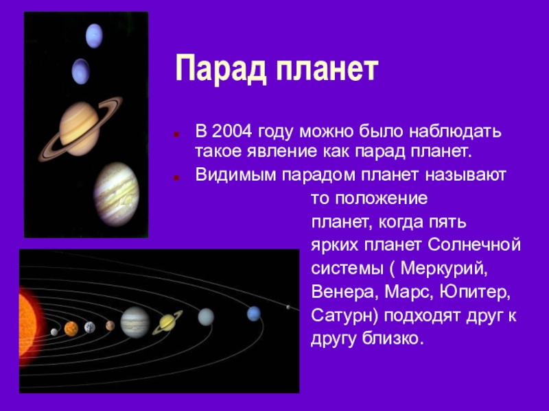 Парад планет картинки с названиями планет