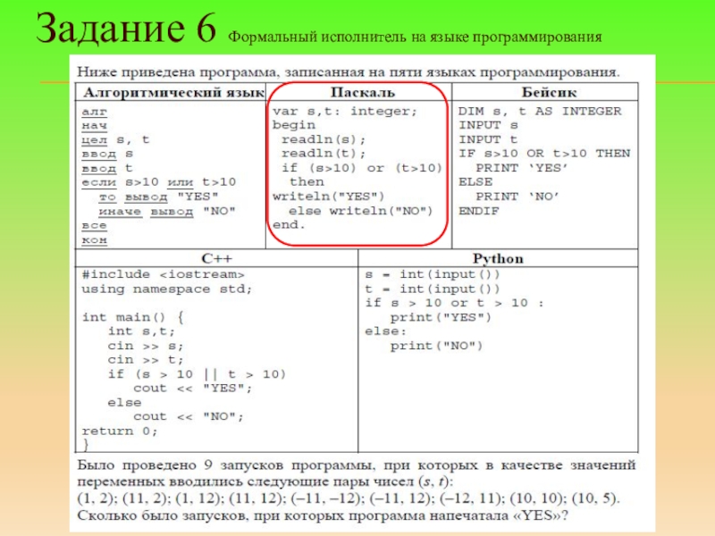 Ниже на четырех языках. Ниже приведена программа записанная на пяти языках программирования. Языки программирования ОШЭ. Языки программирования для ОГЭ. Задания по программированию.