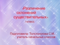 Презентация к уроку русского языка на тему Различение склонений имени существительного