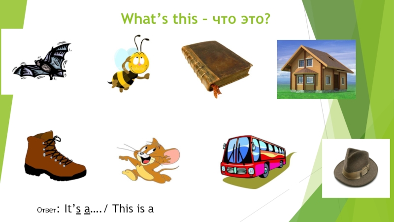 Презентация по английскому языку на отработку вопросительной конструкции What's this?
