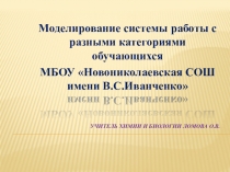 Презентация Моделирование системы работы с разными категориями обучающихся на уроках химии