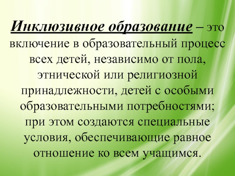 Инклюзивное образование проект образование