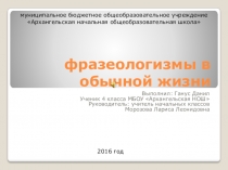 Презентация по русскому языку на тему Фразеологизмы в обычной жизни