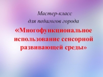 Многофункциональное использование сенсорной развивающей среды