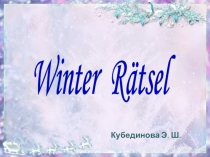 Зимние загадки  Winter Ratsel