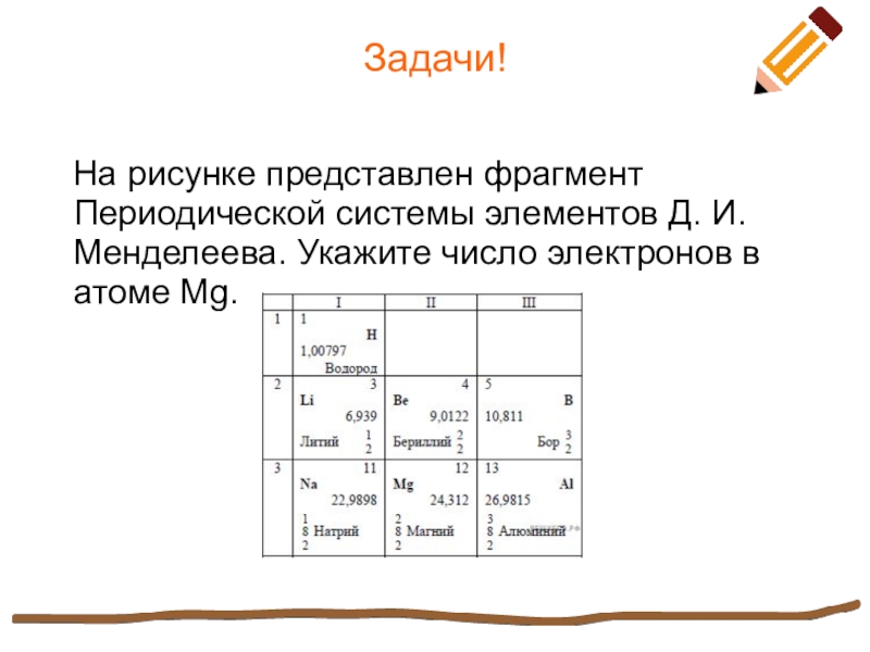 Используя фрагмент периодической системы элементов менделеева представленный на рисунке определите