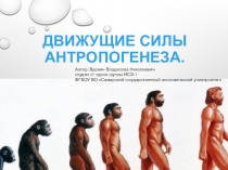 Автор Вдовин В. Презентация по биологии Движущие силы антропогенеза (10-11 класс)