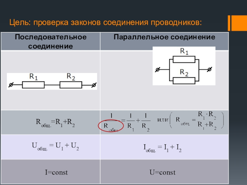 Последовательное и параллельное соединение презентация