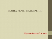 Урок русского языка по теме Наша речь. Виды речи. 3 класс УМК Школа России