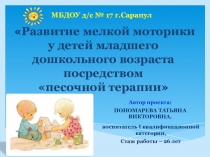 Презентация Развитие мелкой моторики у детей младшего дошкольного возраста посредством песочной терапии