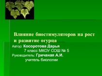Влияние биостимуляторов на рост растений