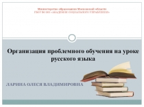 Презентация по теме  Проблемное обучение на уроках русского языка и литературы