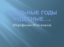 Порифолио 10 класса Школьные годы чудесные!