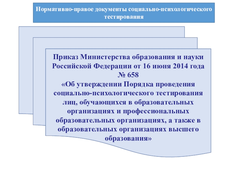 Тест приказы. Приказ по результатам социально психологического тестирования. Нормативные документы по психологическому тестированию. Приказ мин образования и науки РФ от 16 июня 2014 номер 658.