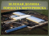 Презентация по агробизнесобразованию на тему Зеленая Долина-гордость Мичуринска