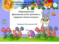 Презентация Формирование функциональной грамотности у старших дошкольников