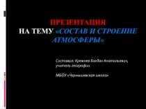 Презентация по географии на тему Состав и строение атмосферы (6 класс)