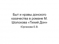 Презентация по литературе на тему Быт и нравы донского казачества