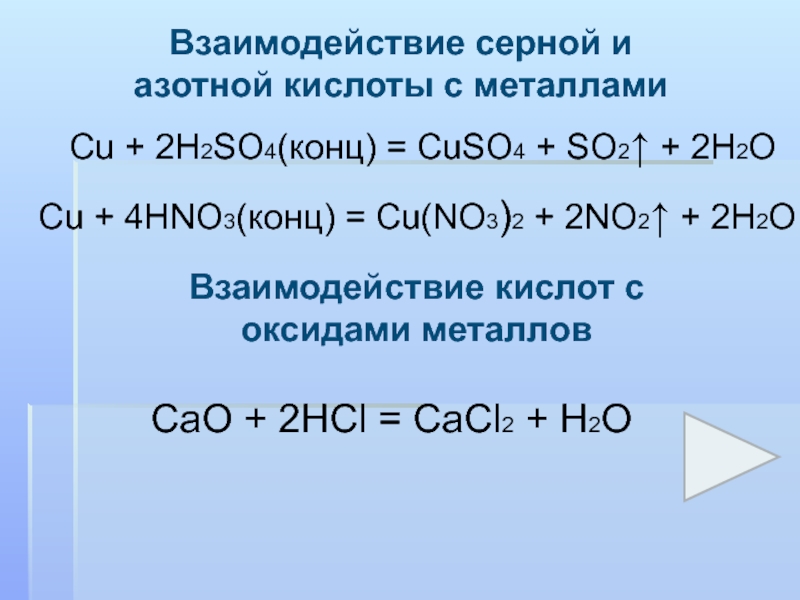Реакция концентрированной азотной кислоты с серой. Взаимодействие концентрированной серной кислоты с оксидами металлов. Реакции с h2so4 конц. Реакции взаимодействия металлов с кислотами. Взаимодействие металлов с азотной кислотой и серной кислотой.