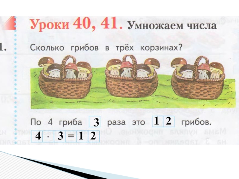 Урок 2 класс умножение числа 3. Задача на умножение числа 3 и на 3 с рисунком. Урок 40. В трех корзинах было 33 гриба. Карточки умножения числа 8 без произведения распечатать 2 класс.