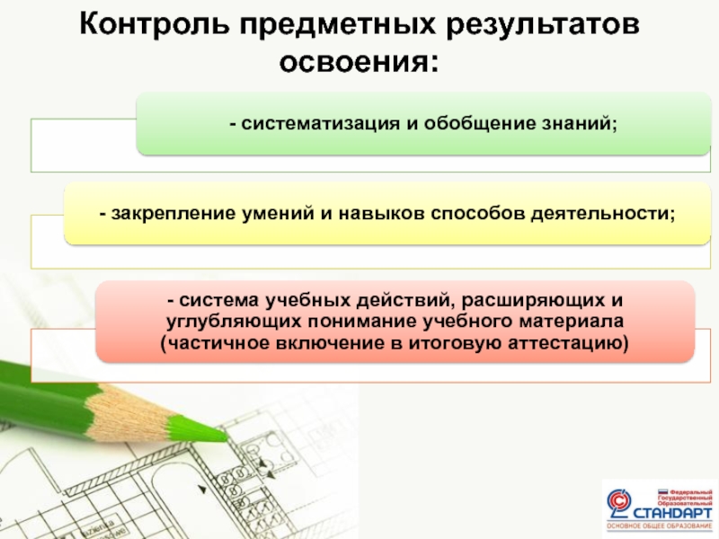 Контроль 22. Виды контроля предметных результатов. Методы контроля предметных результатов. Результат освоения систематизированных знаний, умений и навыков.. Система мониторинга предметных образовательных результатов.