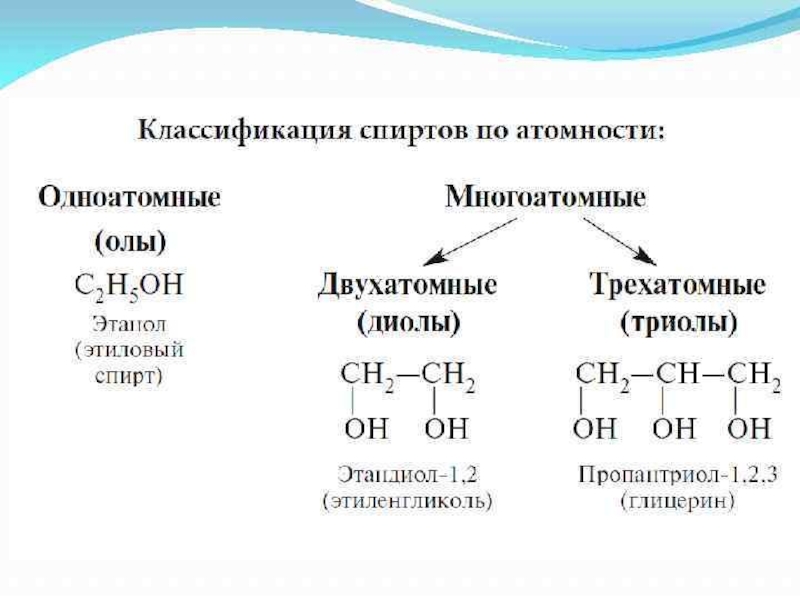 Какие соединения относятся к спиртам. Классификация спиртов схема и примеры. Классификация спиртов химия.
