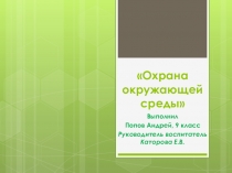 Презентация по экологии: Охрана окружающей среды